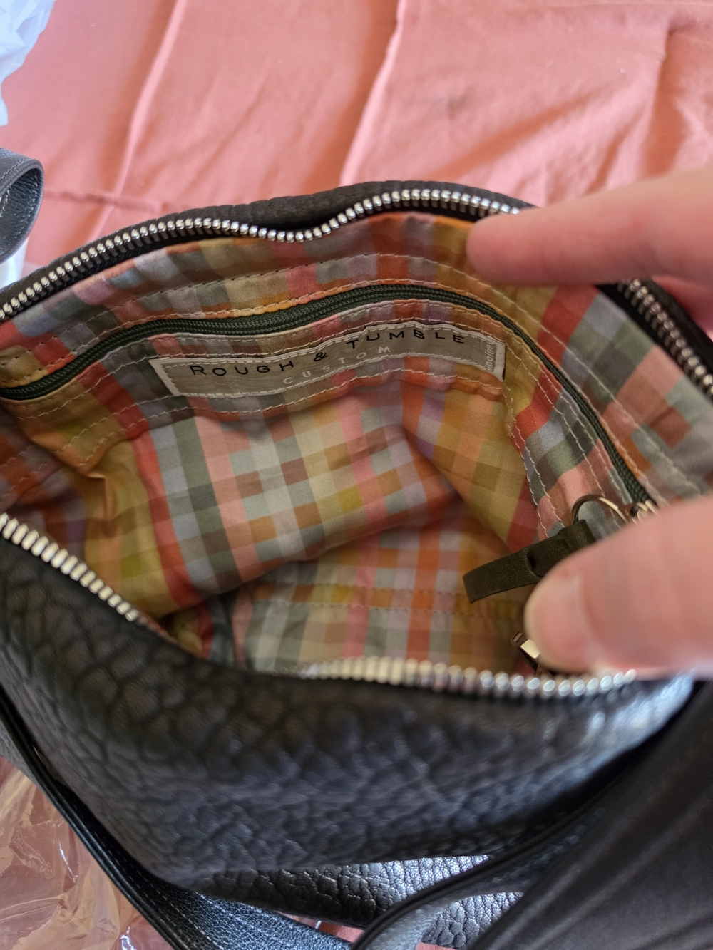 Rough & Tumble Black Pebbled Lamb XS Hobo NEW - Picture 4 of 6